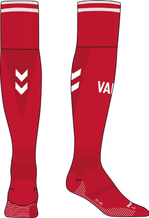 CHAUSSETTES ROUGES DOMICILE VAFC 2024-2025